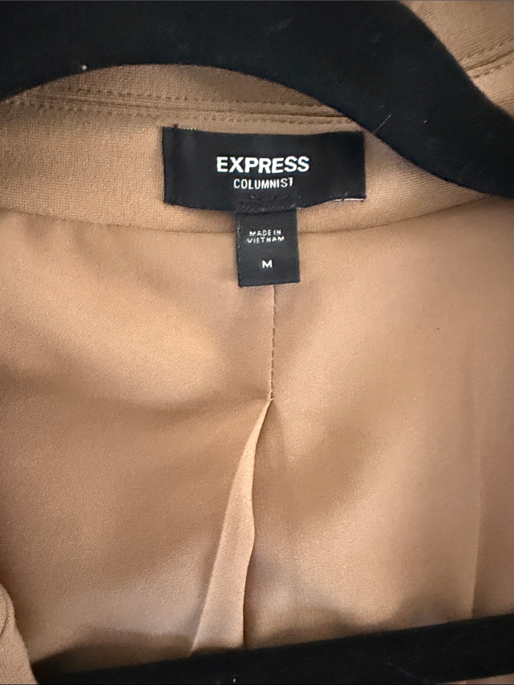 Express columnist Women's Camel Blazer Jacket - Classic Tailored Coat - Picture 4 of 4
